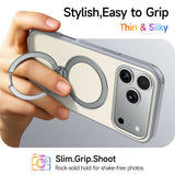 iPhone 18 Pro / 17 Pro EIDERWOOD Hybrid Plast Bagside Cover m. Roterende Kickstand - MagSafe Kompatibel - Hvid