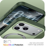 iPhone 18 Pro / 17 Pro EIDERWOOD Hybrid Plast Bagside Cover m. Roterende Kickstand - MagSafe Kompatibel - Grøn