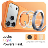 iPhone 18 Pro Max / 17 Pro Max EIDERWOOD Hybrid Plast Bagside Cover m. Roterende Kickstand - MagSafe Kompatibel - Orange