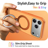 iPhone 18 Pro Max / 17 Pro Max EIDERWOOD Hybrid Plast Bagside Cover m. Roterende Kickstand - MagSafe Kompatibel - Orange