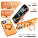 iPhone 18 Pro Max / 17 Pro Max EIDERWOOD Hybrid Plast Bagside Cover m. Roterende Kickstand - MagSafe Kompatibel - Orange