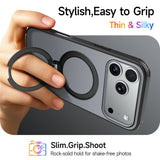 iPhone 18 Pro Max / 17 Pro Max EIDERWOOD Hybrid Plast Bagside Cover m. Roterende Kickstand - MagSafe Kompatibel - Sort