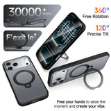 iPhone 18 Pro Max / 17 Pro Max EIDERWOOD Hybrid Plast Bagside Cover m. Roterende Kickstand - MagSafe Kompatibel - Sort