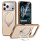 iPhone 18 Pro Max / 17 Pro Max EIDERWOOD Hybrid Plast Bagside Cover m. Roterende Kickstand - MagSafe Kompatibel - Beige