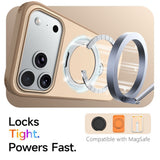 iPhone 18 Pro Max / 17 Pro Max EIDERWOOD Hybrid Plast Bagside Cover m. Roterende Kickstand - MagSafe Kompatibel - Beige