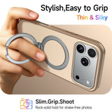 iPhone 18 Pro Max / 17 Pro Max EIDERWOOD Hybrid Plast Bagside Cover m. Roterende Kickstand - MagSafe Kompatibel - Beige