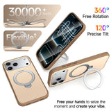 iPhone 18 Pro Max / 17 Pro Max EIDERWOOD Hybrid Plast Bagside Cover m. Roterende Kickstand - MagSafe Kompatibel - Beige