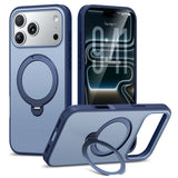 iPhone 18 Pro Max / 17 Pro Max EIDERWOOD Hybrid Plast Bagside Cover m. Roterende Kickstand - MagSafe Kompatibel - Blå