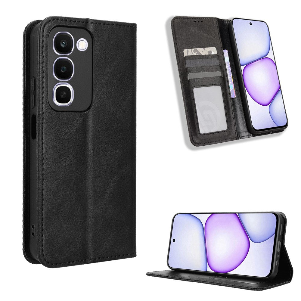 Realme C100 EIDERWOOD Kunstlæder Flip Cover m. Kortholder - Sort