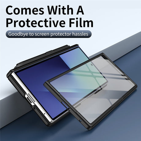 Samsung Galaxy Z Fold8 Ultra Hårdt Plast Bagside Cover m. Beskyttelsesglas & Kickstand - Sort