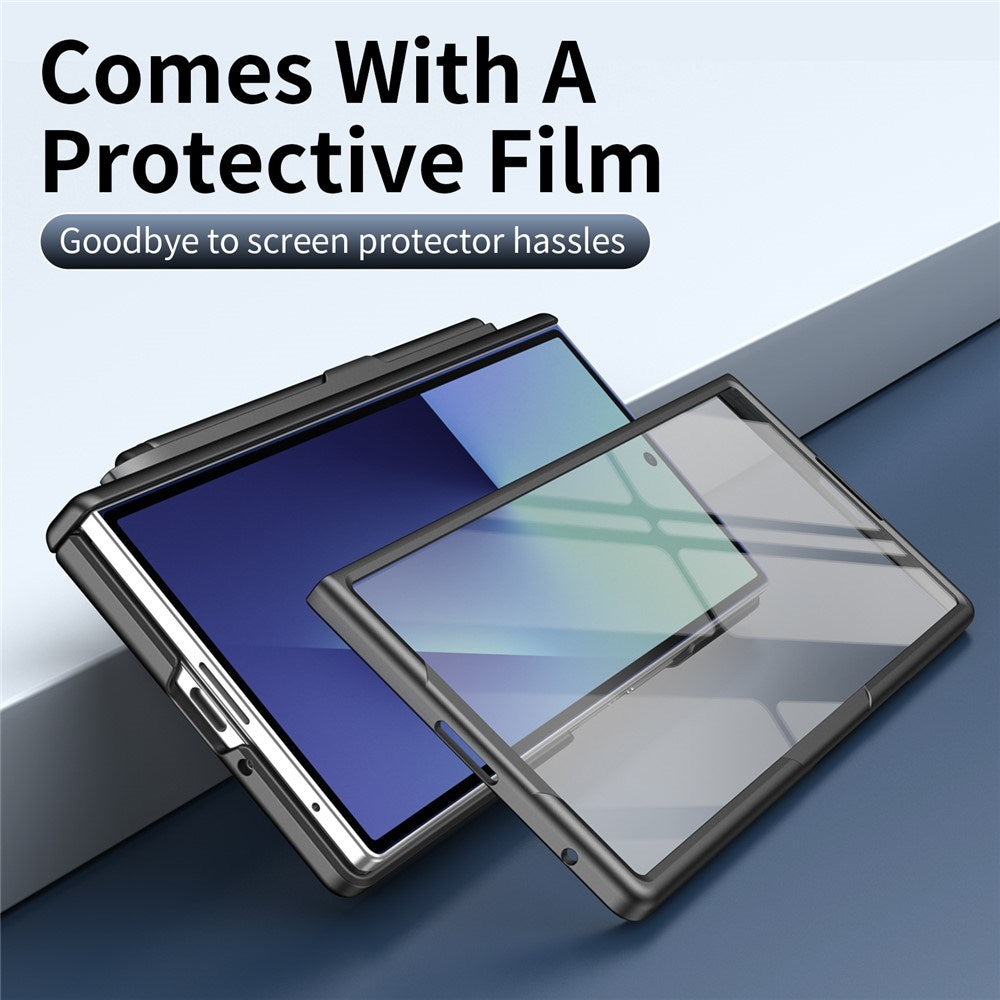 Samsung Galaxy Z Fold8 Hårdt Plast Bagside Cover m. Beskyttelsesglas & Kickstand - Grå