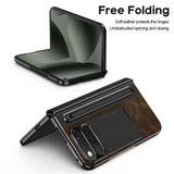 Google Pixel 11 Pro Fold EIDERWOOD Kunstlæder Mobilcover m. Hærdet Glas - Mørkebrun / Sort