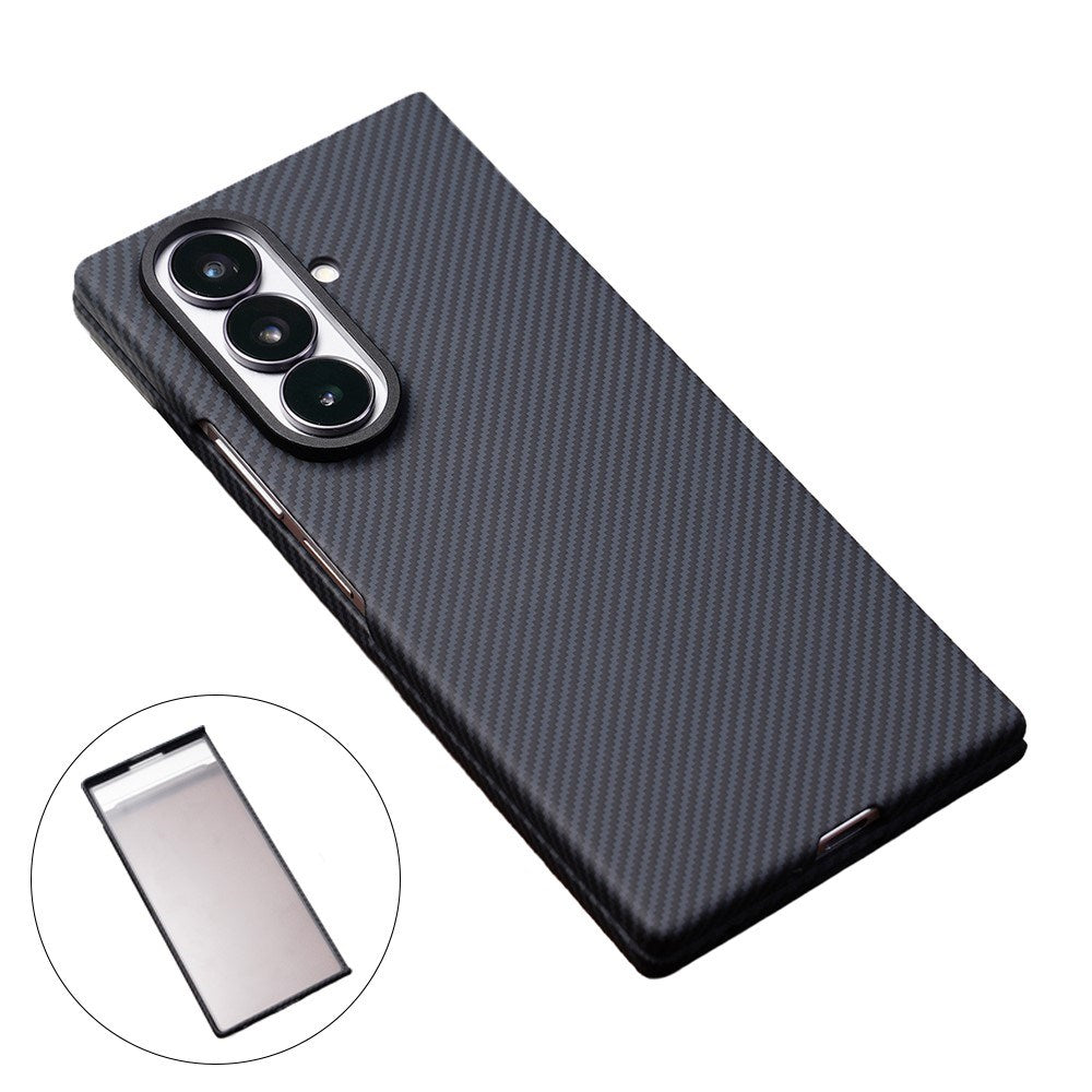 Samsung Galaxy Z Fold8 Hårdt Plast Carbon Bagside Cover - MagSafe Kompatibel - Sort
