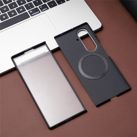 Samsung Galaxy Z Fold8 Ultra Hårdt Plast Carbon Bagside Cover - MagSafe Kompatibel - Grå