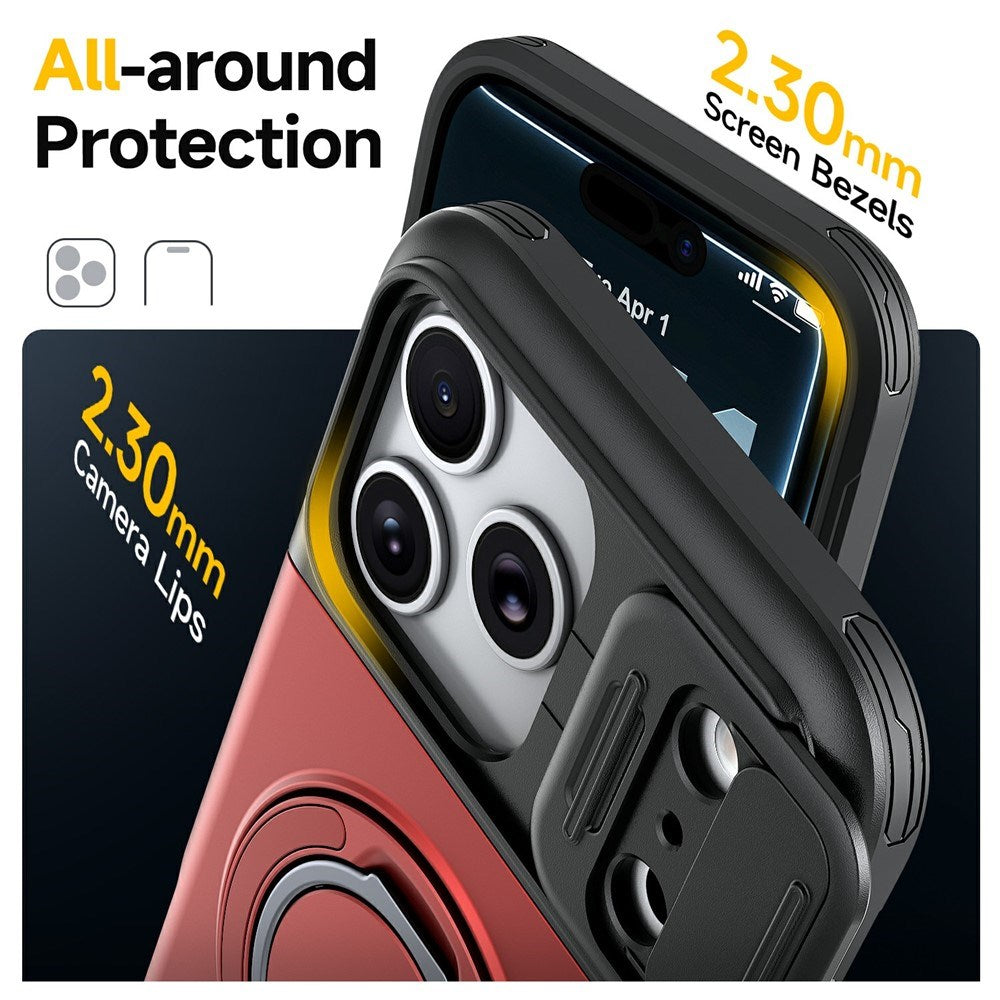 iPhone 18 Pro / 17 Pro EIDERWOOD Hybrid Plast Håndværker Cover m. Cam Slider - MagSafe Kompatibel - Rød