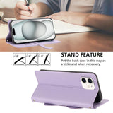 iPhone 12 / 12 Pro Flip Cover - 3D Katteører - Kortholder - Ståfunktion - Lilla