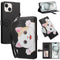 iPhone 14 / 13 Flip Cover - 3D Katteører - Kortholder - Ståfunktion - Sort