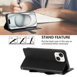 iPhone 14 / 13 Flip Cover - 3D Katteører - Kortholder - Ståfunktion - Sort