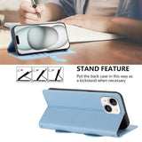 iPhone 14 / 13 Flip Cover - 3D Katteører - Kortholder - Ståfunktion - Blå