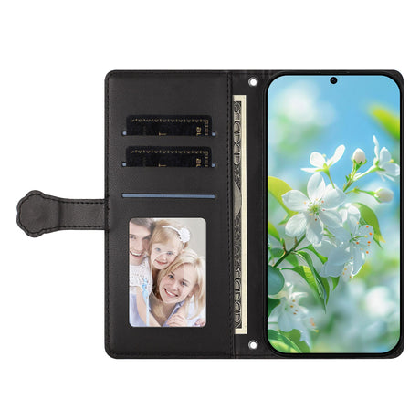 iPhone 16 Flip Cover - 3D Katteører - Kortholder - Ståfunktion - Sort