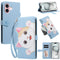 iPhone 16 Flip Cover - 3D Katteører - Kortholder - Ståfunktion - Blå
