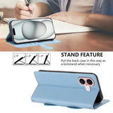 iPhone 16 Flip Cover - 3D Katteører - Kortholder - Ståfunktion - Blå