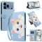 iPhone 18 Pro / 17 Pro Flip Cover - 3D Katteører - Kortholder - Ståfunktion - Blå