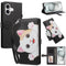 iPhone 18 / 17 Flip Cover - 3D Katteører - Kortholder - Ståfunktion - Sort