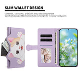 iPhone 18 / 17 Flip Cover - 3D Katteører - Kortholder - Ståfunktion - Lilla