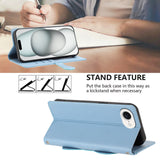 iPhone 17e / 16e Flip Cover - 3D Katteører - Kortholder - Ståfunktion - Blå