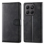 Motorola Moto G47 / G37 EIDERWOOD Læder Flip Cover m. Pung & Strop - Sort