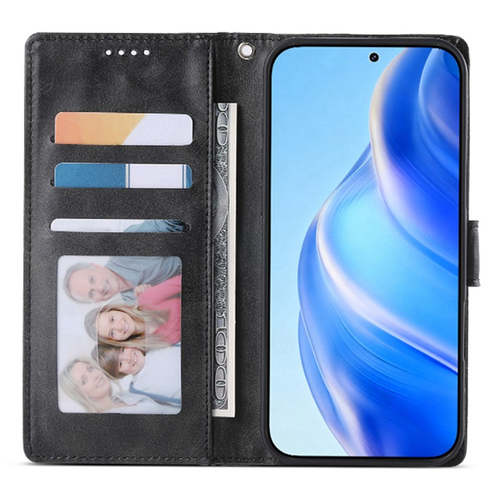 Motorola Moto G47 / G37 EIDERWOOD Læder Flip Cover m. Pung & Strop - Sort