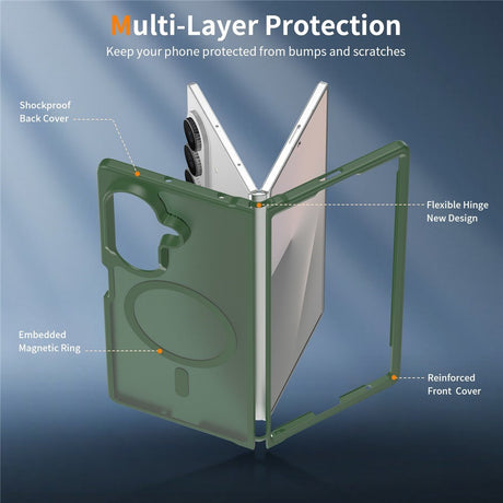 Samsung Galaxy Z Fold8 Ultra Mat Fleksibelt Plast Bagside Cover - MagSafe Kompatibel - Grøn
