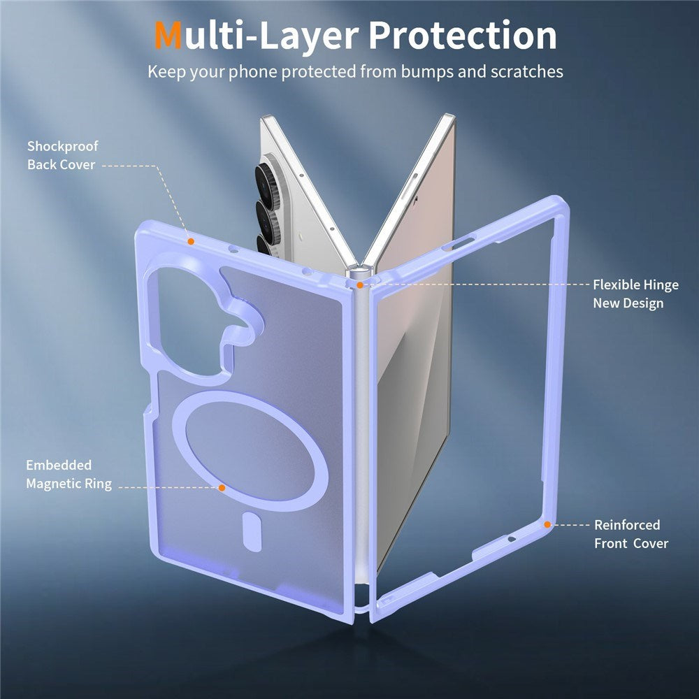 Samsung Galaxy Z Fold8 Mat Fleksibelt Plast Bagside Cover - MagSafe Kompatibel - Lilla