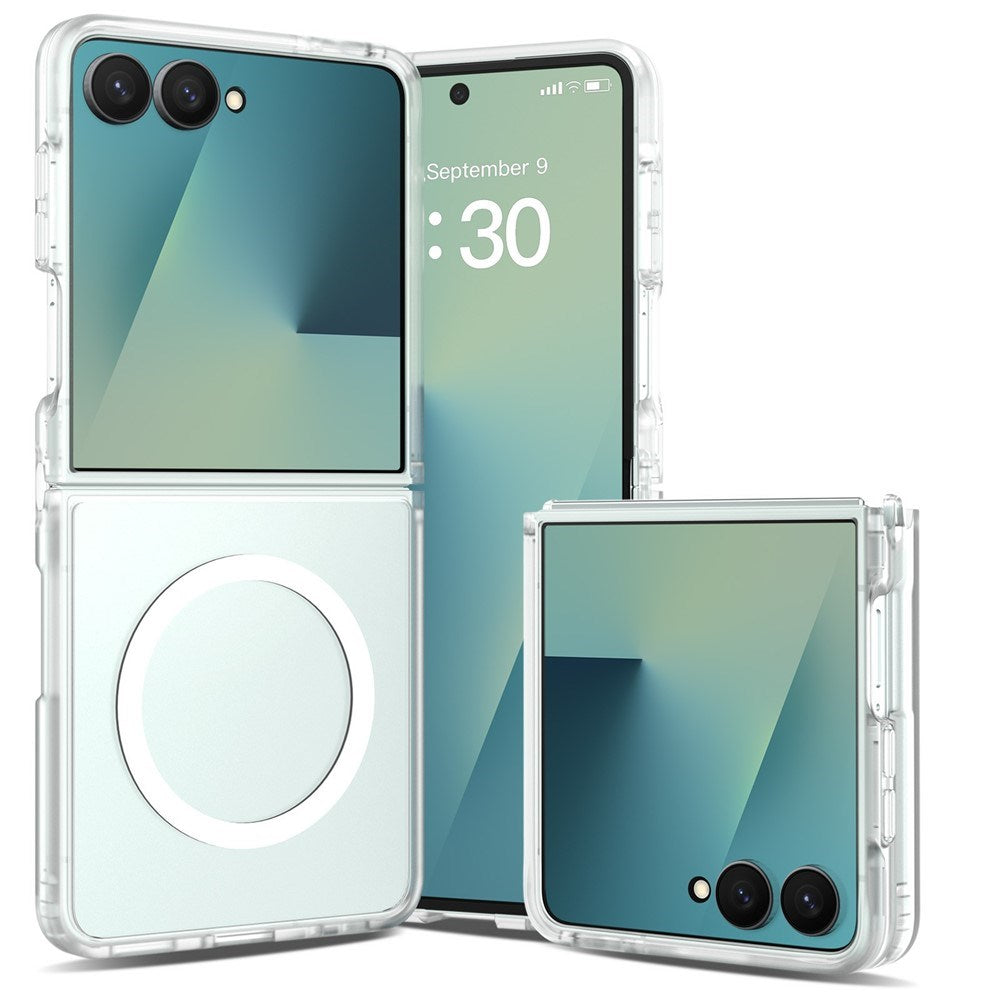 Samsung Galaxy Z Flip8 Mat Fleksibelt Plast Bagside Cover - MagSafe Kompatibel - Gennemsigtig