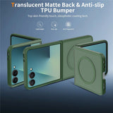 Samsung Galaxy Z Flip8 Mat Fleksibelt Plast Bagside Cover - MagSafe Kompatibel - Grøn