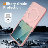 Samsung Galaxy Z Flip8 Mat Fleksibelt Plast Bagside Cover - MagSafe Kompatibel - Lyserød