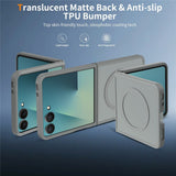 Samsung Galaxy Z Flip8 Mat Fleksibelt Plast Bagside Cover - MagSafe Kompatibel - Grå