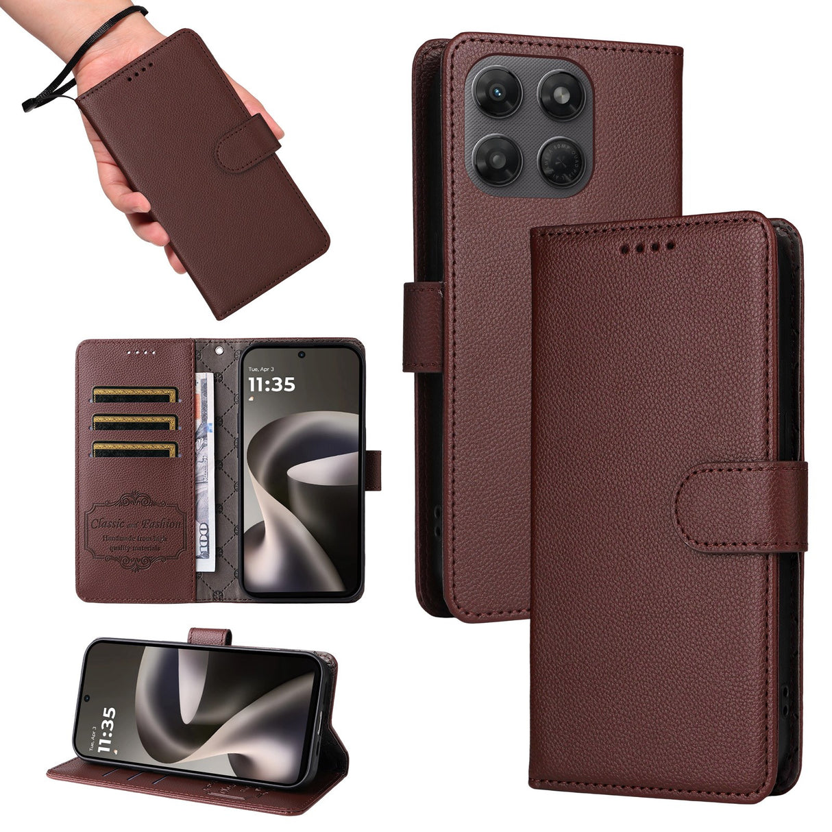 Motorola Moto G47 / G37 EIDERWOOD Flip Cover (RFID Blokering) - Brun