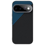 Google Pixel 11 ABEEL Hybrid Mobilcover m. Karbonfibretekstur - Sort / Blå