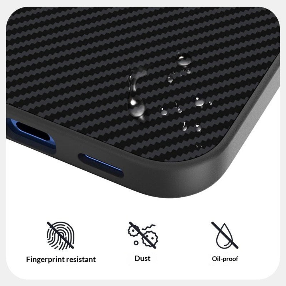Google Pixel 11 ABEEL Hybrid Mobilcover m. Karbonfibretekstur - Sort / Lilla
