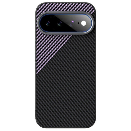 Google Pixel 11 Pro XL ABEEL Hybrid Mobilcover m. Karbonfibretekstur - Sort / Lilla