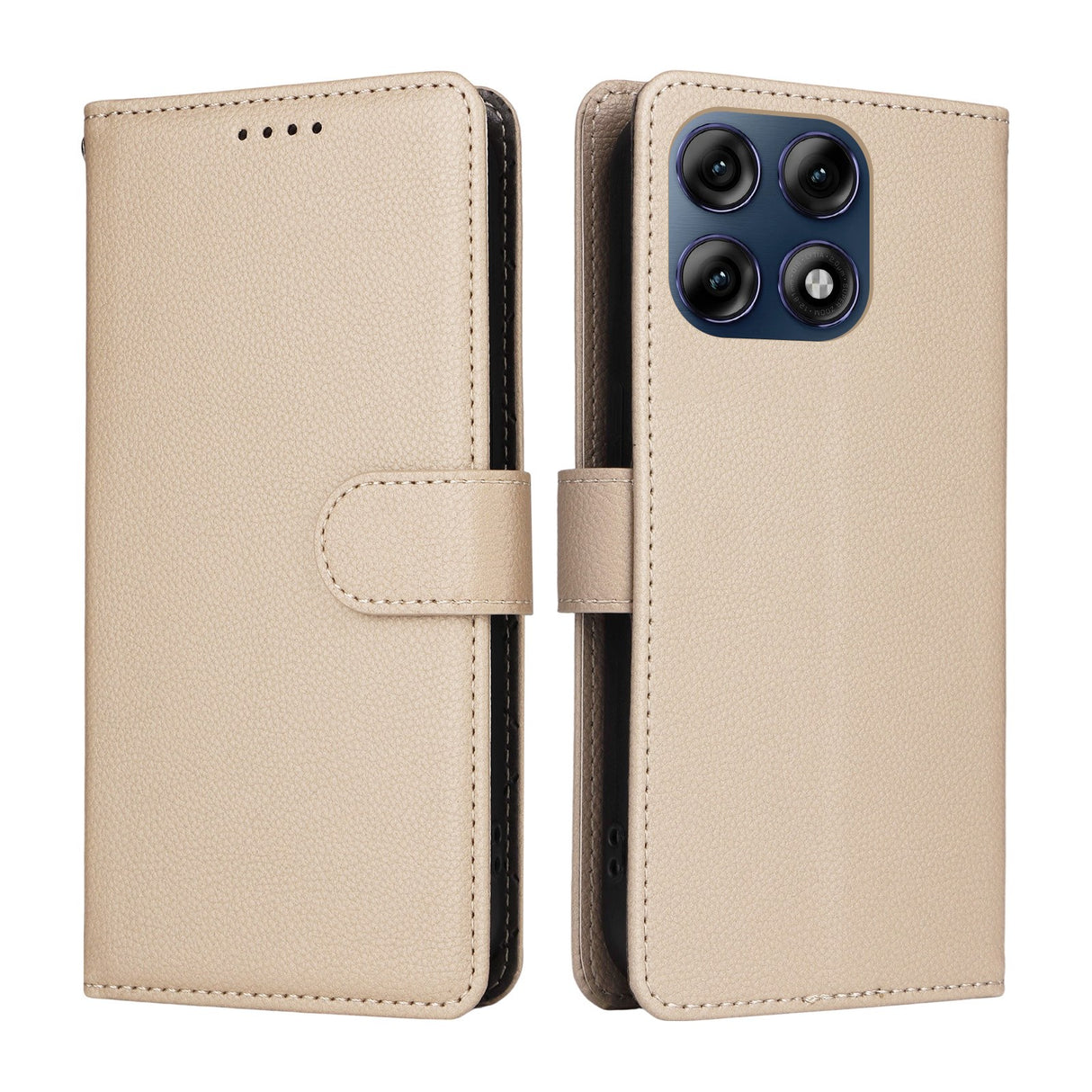Motorola Edge 70 Pro EIDERWOOD Kunstlæder Flip Cover m. Strop & Ståfunktion - Beige