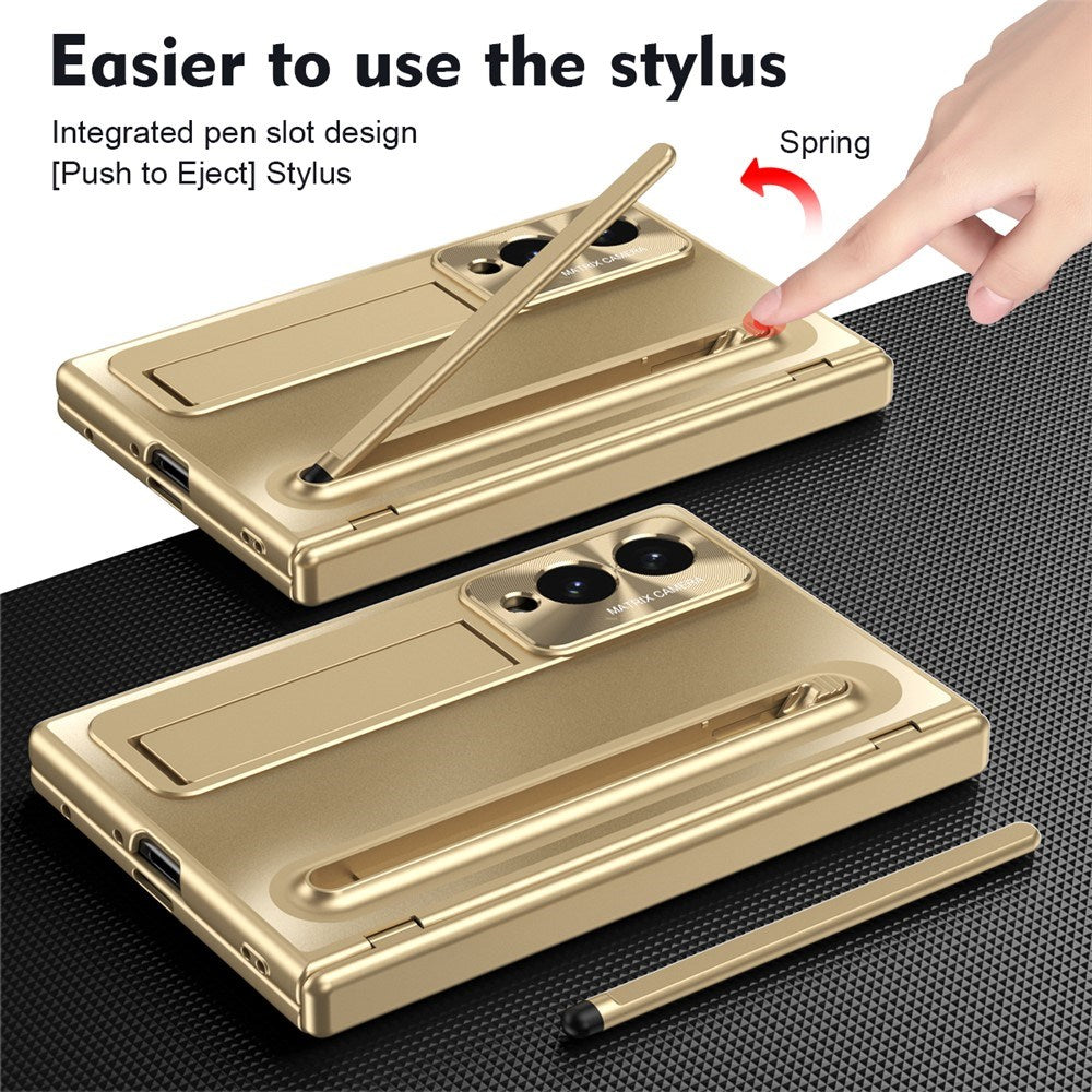 Samsung Galaxy Z Fold8 EIDERWOOD Cover m. Indbygget Styluspen & Ståfunktion - Guld