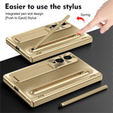 Samsung Galaxy Z Fold8 EIDERWOOD Cover m. Indbygget Styluspen & Ståfunktion - Guld