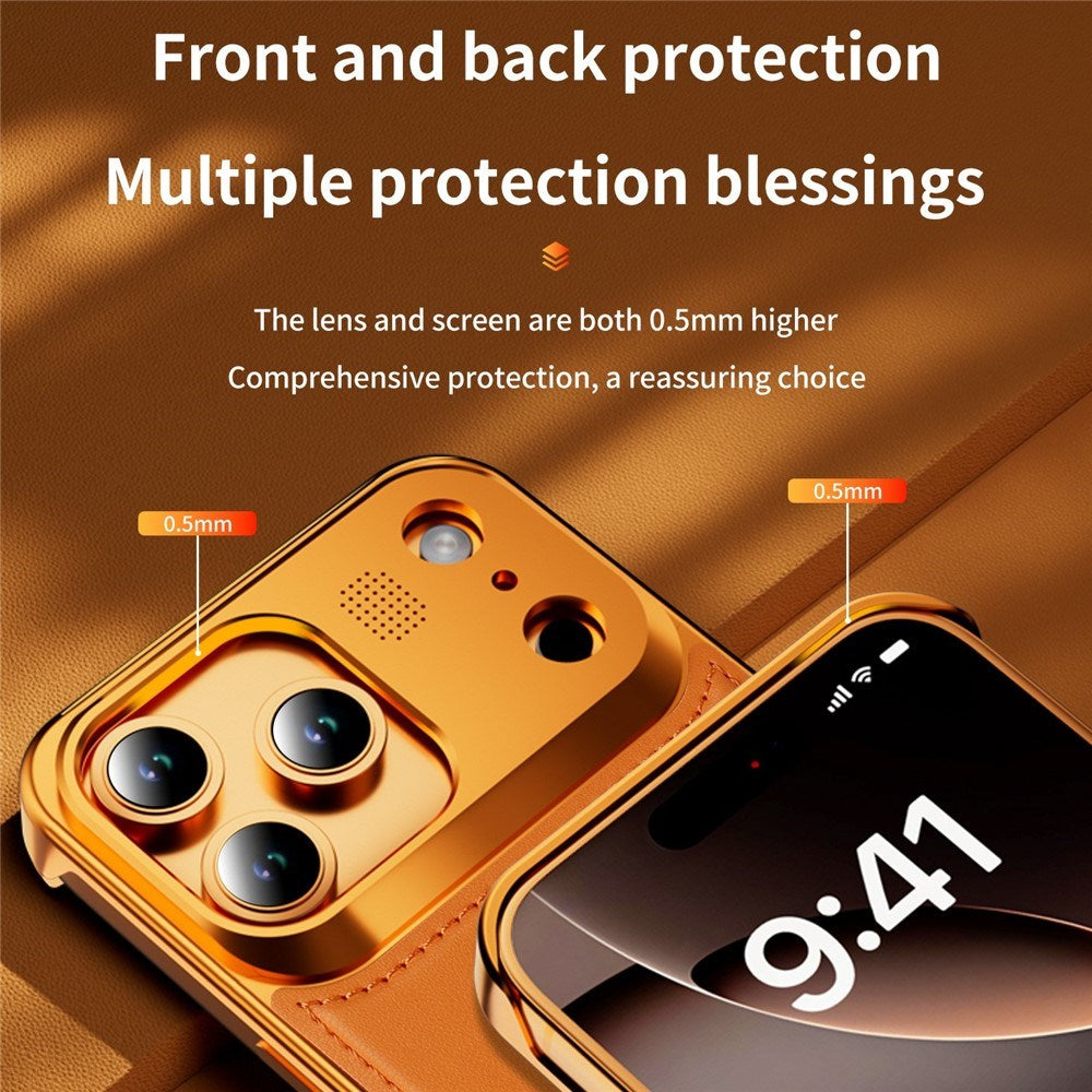 iPhone 17 Pro EIDERWOOD Stilrent Metal Mobilcover m. Kunstlæder - Sort