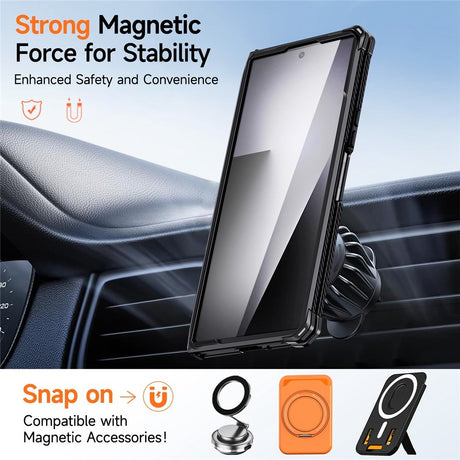 Samsung Galaxy Z Fold8 Ultra / Fold7 EIDERWOOD Håndværkercover m. Indbygget Ståfunktion - MagSafe Kompatibel - Sort / Grå