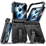 Samsung Galaxy Z Flip8 / Flip7 EIDERWOOD Håndværkercover m. Indbygget Ståfunktion - MagSafe Kompatibel - Sort
