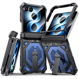 Samsung Galaxy Z Flip8 / Flip7 EIDERWOOD Håndværkercover m. Indbygget Ståfunktion - MagSafe Kompatibel - Sort / Blå