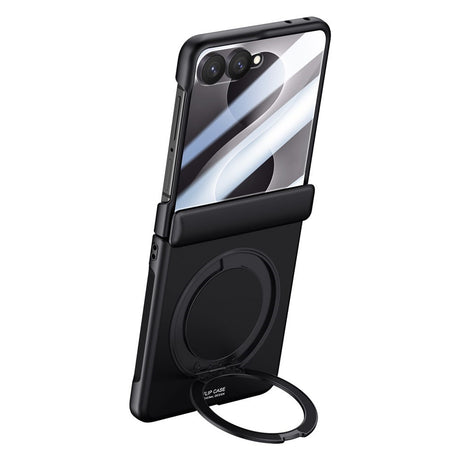 Samsung Galaxy Z Flip8 EIDERWOOD Mobilcover - Indbygget Skærmbeskyttelse & Ståfunktion - Sort